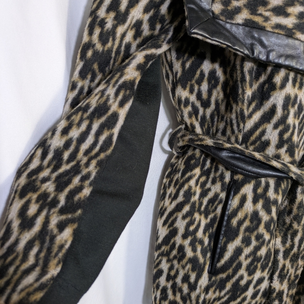 BCBGeneration Animal Print Wool Blend Jacket/Coat, Semi-Wrap, Winter,‎ Warm Sz S - Picture 7 of 15